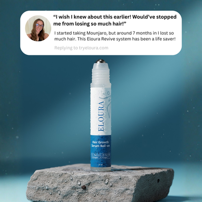 You lost the weight, don't lose your hair. Try Eloura HairRevive™ Roll on System, specifically designed for GLP-1, Mounjaro users.