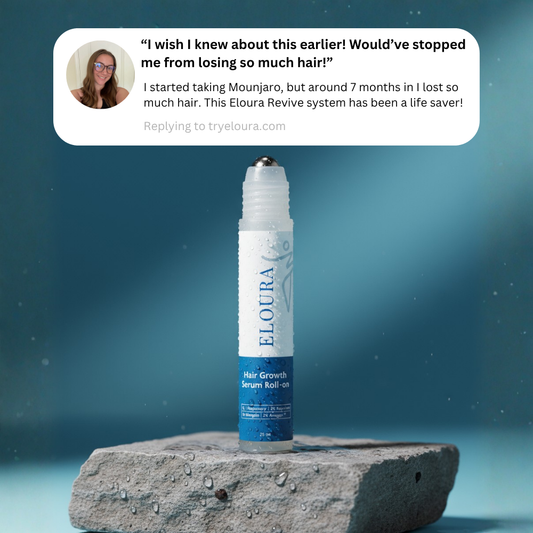 You lost the weight, don't lose your hair. Try Eloura HairRevive™ Roll on System, specifically designed for GLP-1, Mounjaro users.